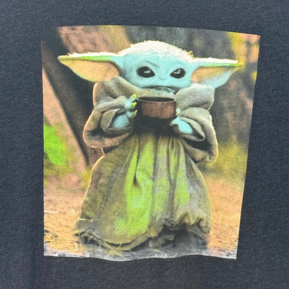 Star Wars The Mandalorian Grogu Baby Yoda Graphic Tee Black Small Sci Fi